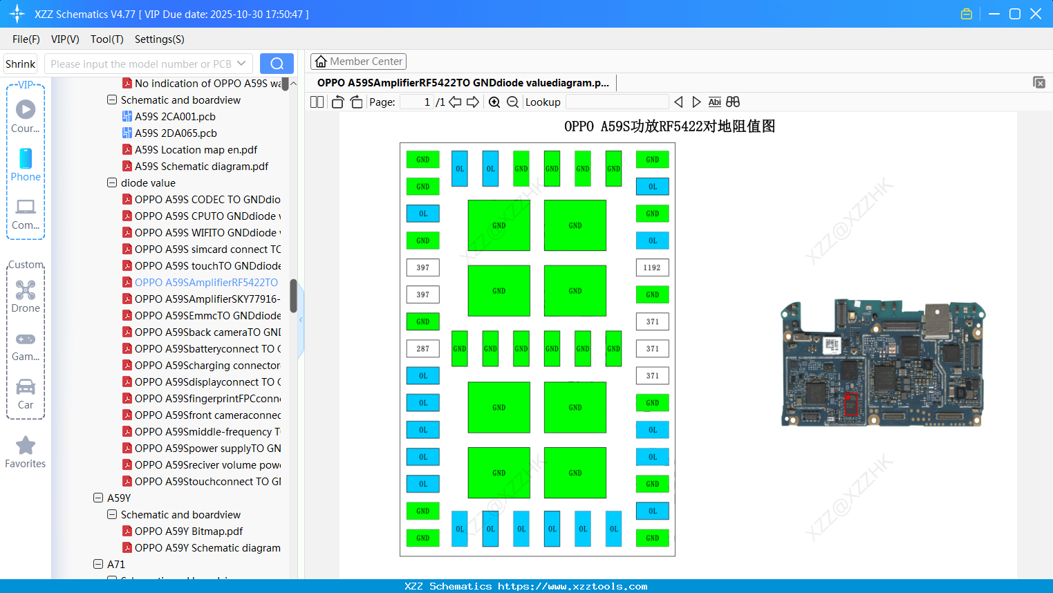 OPPO A59SAmplifierRF5422TO GNDdiode Valuediagram